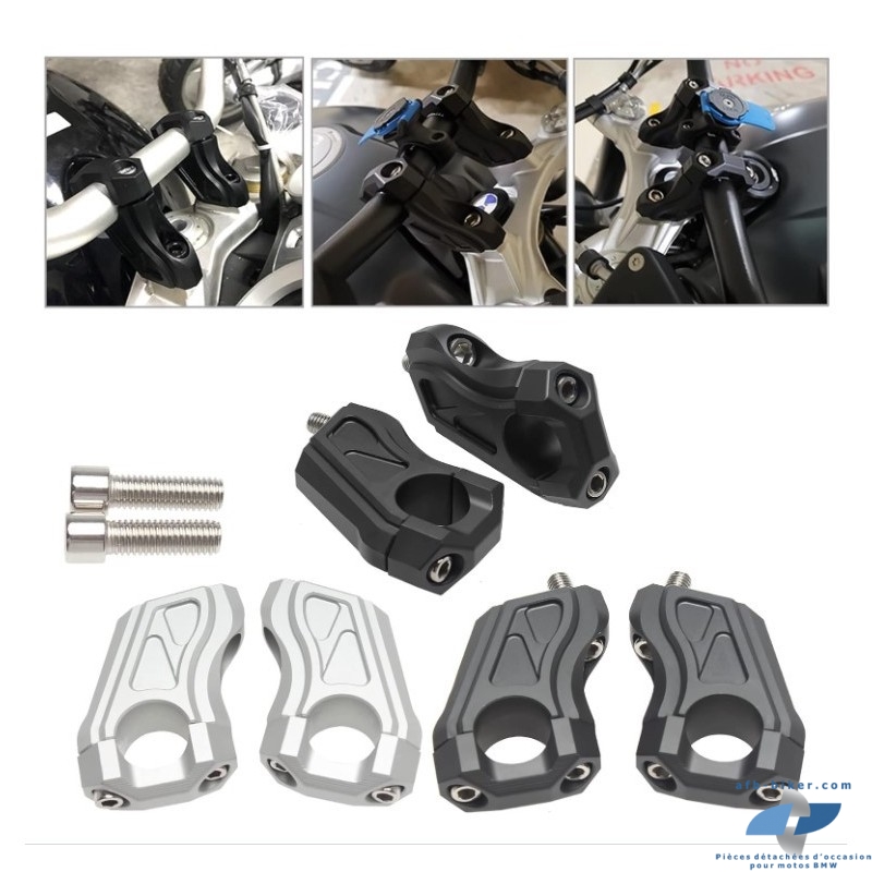 Rehausseurs de guidon argentés de BMW r 1200 R nine T/ Pure / Scrambler / Urban gs