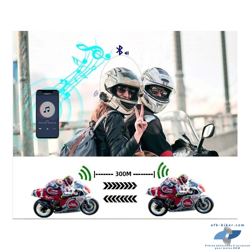 1 kit d'oreillettes Bluetooth 5.3 pour casques moto, kit mains-libres "neufs".